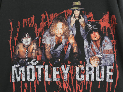 00s モトリークルー 両面 ツアー プリント Tシャツ メンズ XL 程 オールド オフィシャル イラスト バンド ロック ゆったり 黒 大きいサイズ