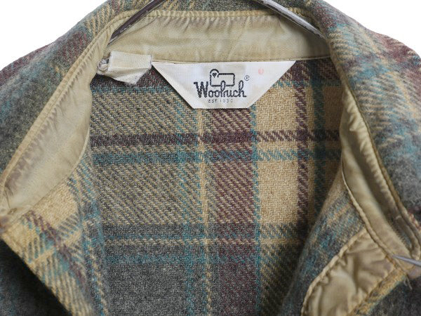 70s USA製 ウールリッチ CPO ウール シャツ メンズ M / ヴィンテージ 白タグ チェック ヘビーウェイト ジャケット 長袖シャツ マルチカラー
