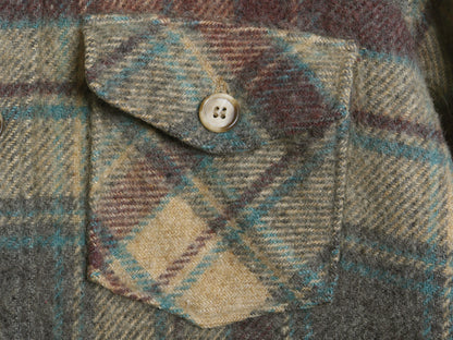 70s USA製 ウールリッチ CPO ウール シャツ メンズ M / ヴィンテージ 白タグ チェック ヘビーウェイト ジャケット 長袖シャツ マルチカラー