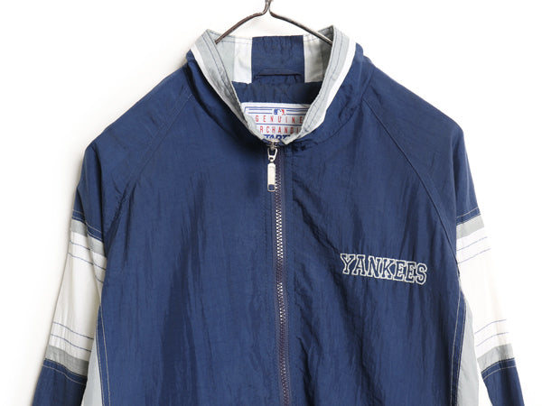 90s ヤンキース ナイロン トラック ジャケット キッズ XL メンズ M 程 オールド MLB オフィシャル スターター 大リーグ ウィンドブレーカー