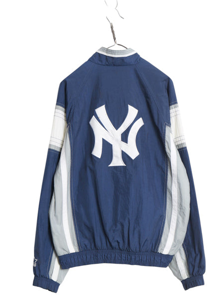 90s ヤンキース ナイロン トラック ジャケット キッズ XL メンズ M 程 オールド MLB オフィシャル スターター 大リーグ ウィンドブレーカー