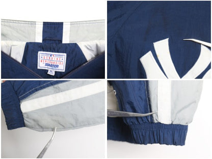 90s ヤンキース ナイロン トラック ジャケット キッズ XL メンズ M 程 オールド MLB オフィシャル スターター 大リーグ ウィンドブレーカー