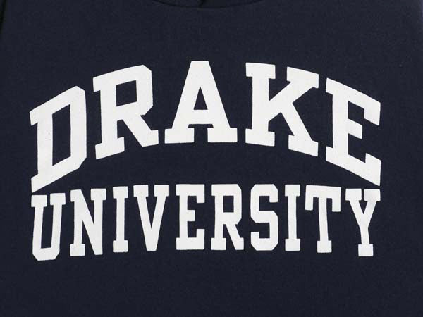 90s ラッセル 2段 カレッジ プリント スウェット フード パーカー メンズ レディース M オールド トレーナー 裏起毛 プルオーバー ネイビー