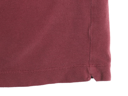 フランス 企画 ラコステ 鹿の子 半袖 ポロシャツ 6 メンズ XL 半袖シャツ ボックス ワンポイント コットン カットソー 大きいサイズ エンジ