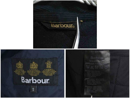 バブアー パウエル キルト ジャケット メンズ S 中綿 ナイロン キルティング ハーフ コート フリース ライナー ジャンパー 3ワラント 濃紺