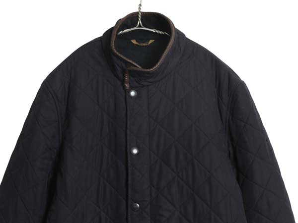 バブアー パウエル キルト ジャケット メンズ S 中綿 ナイロン キルティング ハーフ コート フリース ライナー ジャンパー 3ワラント 濃紺