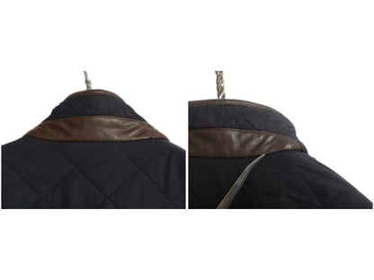 バブアー パウエル キルト ジャケット メンズ S 中綿 ナイロン キルティング ハーフ コート フリース ライナー ジャンパー 3ワラント 濃紺