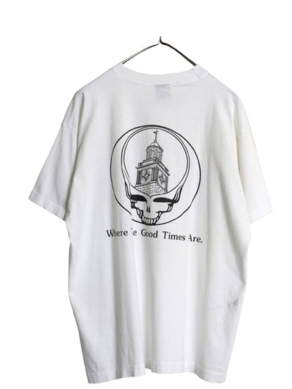 90s USA製 グレイトフルデッド パロディ イラスト 両面 プリント Tシャツ メンズ XL / オールド 当時物 ベア スカル カレッジ 大きいサイズ