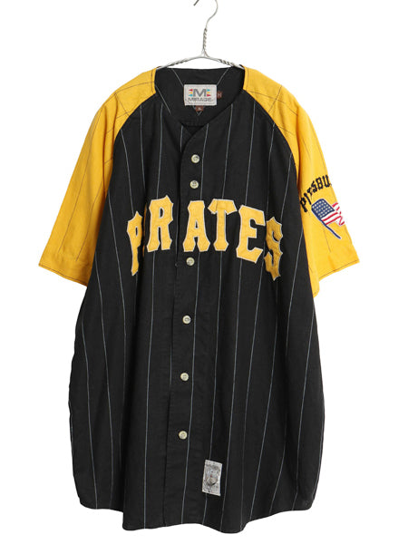 90s パイレーツ ベースボール シャツ メンズ XL / オールド MLB オフィシャル ミラージュ 大リーグ ユニフォーム ラミー コットン ツートン