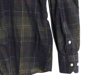 バブアー チェック 細畝 コーデュロイ 長袖 ボタンダウン シャツ メンズ L / Barbour コットン ワンポイント ポケット付き マルチカラー BD