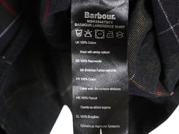 バブアー チェック 細畝 コーデュロイ 長袖 ボタンダウン シャツ メンズ L / Barbour コットン ワンポイント ポケット付き マルチカラー BD