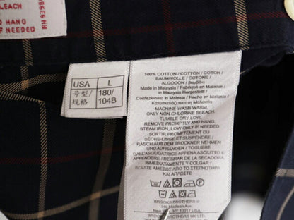 ブルックスブラザーズ チェック 長袖 ボタンダウン シャツ メンズ L Brooks Brothers 346 コットン 長袖シャツ ポケット付き ノーアイロン