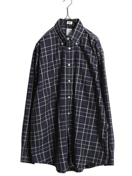 ブルックスブラザーズ チェック 長袖 ボタンダウン シャツ メンズ L Brooks Brothers 346 コットン 長袖シャツ ポケット付き ノーアイロン