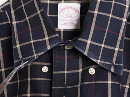 ブルックスブラザーズ チェック 長袖 ボタンダウン シャツ メンズ L Brooks Brothers 346 コットン 長袖シャツ ポケット付き ノーアイロン