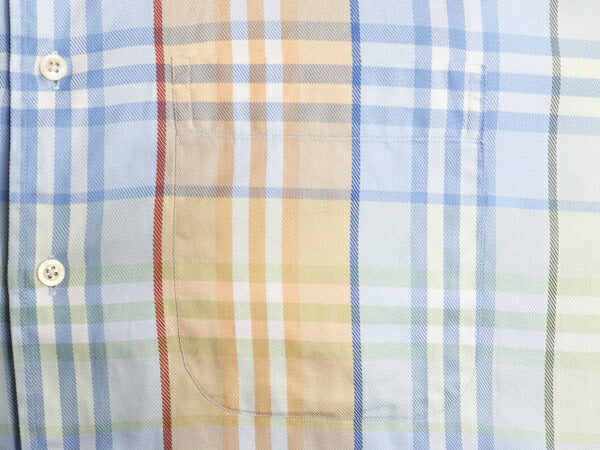 USA製 バーバリー ロンドン チェック 長袖 ボタンダウン シャツ メンズ L / BURBERRY LONDON 薄手 ポケット付き マルチカラー ワイシャツ