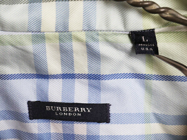 USA製 バーバリー ロンドン チェック 長袖 ボタンダウン シャツ メンズ L / BURBERRY LONDON 薄手 ポケット付き マルチカラー ワイシャツ