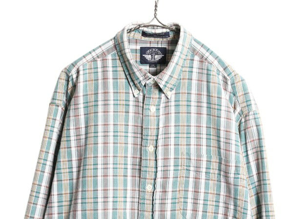 90s ドッカーズ リーバイス チェック オックスフォード 長袖 ボタンダウン シャツ メンズ XL / オールド コットン 長袖シャツ 大きいサイズ