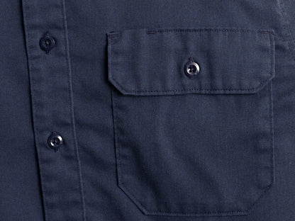 US企画 カーハート コットン ツイル 長袖 シャツ メンズ M / 古着 Carhartt ノーアイロン 無地 ワーク ポケット付き ワンポイント ボックス