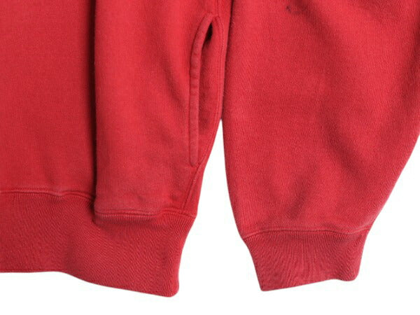 90s OLD GAP ハーフジップ ポケット付き スウェット メンズ L オールド ギャップ 紺タグ ビッグ ロゴ刺繍 プルオーバー トレーナー 裏起毛
