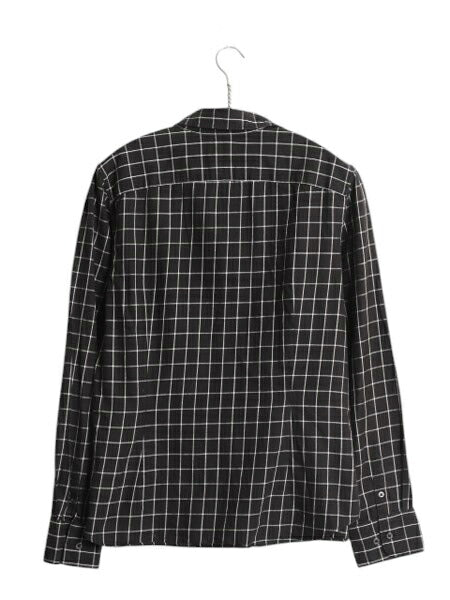 90s LAUREN ラルフローレン チェック 長袖 シャツ レディース L 黒 古着 オールド ポロ コットン ブラウス ポケット付き ツートン ブラック