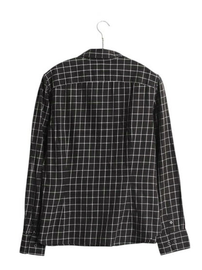 90s LAUREN ラルフローレン チェック 長袖 シャツ レディース L 黒 古着 オールド ポロ コットン ブラウス ポケット付き ツートン ブラック