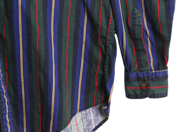 90s チャップス ラルフローレン ストライプ 長袖 ボタンダウン シャツ メンズ L / 古着 オールド ポロ コットン ポケット付き マルチカラー