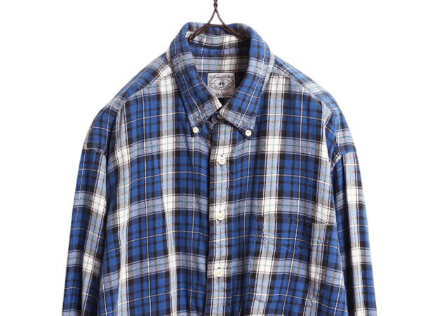ブルックスブラザーズ チェック ボタンダウン フランネル シャツ メンズ L 古着 BROOKS BROTHERS ネルシャツ BD 長袖シャツ マルチカラー