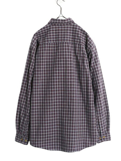 エルエルビーン チェック 長袖 ボタンダウン シャツ メンズ M 古着 LLBean コットン 長袖シャツ ポケット付き マルチカラー BD ワイシャツ
