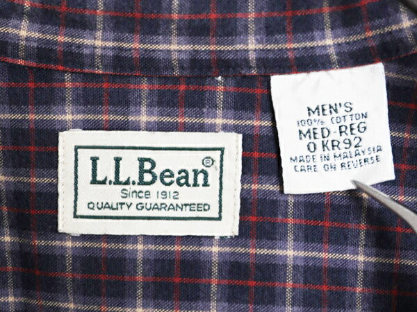 エルエルビーン チェック 長袖 ボタンダウン シャツ メンズ M 古着 LLBean コットン 長袖シャツ ポケット付き マルチカラー BD ワイシャツ