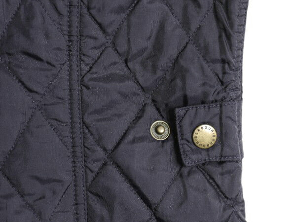 バブアー サマー リッズデイル ベスト レディース L 程/ Barbour 中綿 ナイロン キルティング 3ワラント フルジップ重ね着 ハイネック 紺
