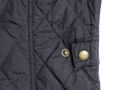 バブアー サマー リッズデイル ベスト レディース L 程/ Barbour 中綿 ナイロン キルティング 3ワラント フルジップ重ね着 ハイネック 紺