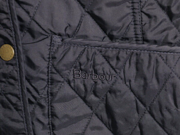 バブアー サマー リッズデイル ベスト レディース L 程/ Barbour 中綿 ナイロン キルティング 3ワラント フルジップ重ね着 ハイネック 紺