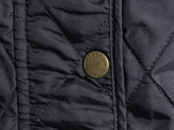 バブアー サマー リッズデイル ベスト レディース L 程/ Barbour 中綿 ナイロン キルティング 3ワラント フルジップ重ね着 ハイネック 紺
