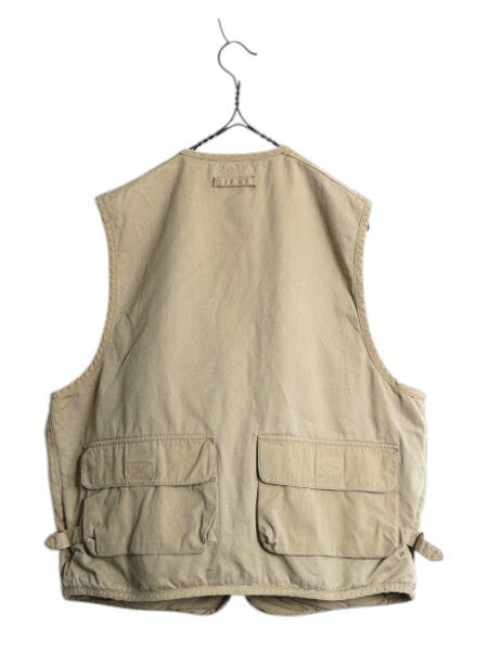 90s OLD GAP サファリ ベスト メンズ M 古着 90年代 オールド ギャップ 紺タグ フルジップ コットン ハンティング フィッシング アウトドア