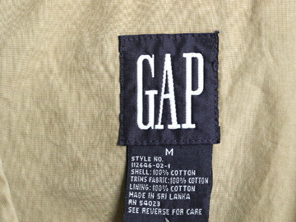 90s OLD GAP サファリ ベスト メンズ M 古着 90年代 オールド ギャップ 紺タグ フルジップ コットン ハンティング フィッシング アウトドア