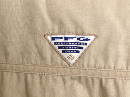 90s コロンビア フィッシング ベスト メンズ XL / オールド Columbia PFG フルジップ アウトドア 重ね着 ショート丈 ベージュ 大きいサイズ