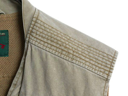 90s オービス サファリ ベスト メンズ L / オールド 旧タグ ORVIS アウトドア 重ね着 フィッシング ハンティング 多ポケット 前開き カーキ