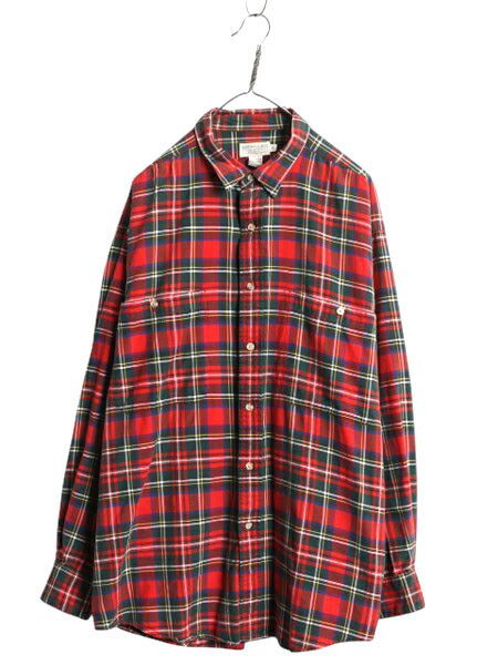 80s バナナリパブリック チェック フランネル シャツ メンズ XL 旧タグ ヴィンテージ 長袖シャツ ネルシャツ 大きいサイズ Safari&Travel