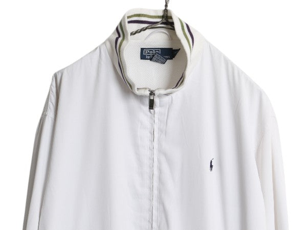 90s ポロ ラルフローレン トラック ジャケット メンズ XL 古着 オールド フルジップ ブルゾン スムース 素材 スイングトップ 大きいサイズ
