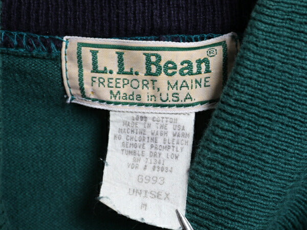 80s USA製 エルエルビーン モックネック ボーダー 長袖 Tシャツ メンズ レディース M / ヴィンテージ LLBEAN ロンT ラガーシャツ 素材 厚手