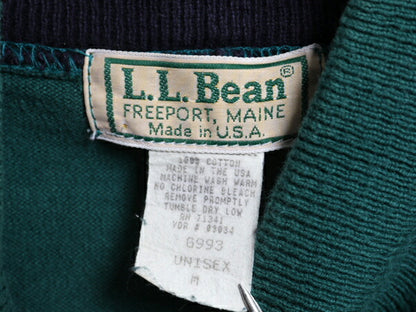 80s USA製 エルエルビーン モックネック ボーダー 長袖 Tシャツ メンズ レディース M / ヴィンテージ LLBEAN ロンT ラガーシャツ 素材 厚手