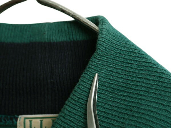 80s USA製 エルエルビーン モックネック ボーダー 長袖 Tシャツ メンズ レディース M / ヴィンテージ LLBEAN ロンT ラガーシャツ 素材 厚手