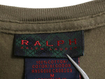 90s ラルフローレン プリント 長袖 Tシャツ レディース M / オールド ポロ ロンT ウィングフット ロングスリーブ カットソー クルーネック