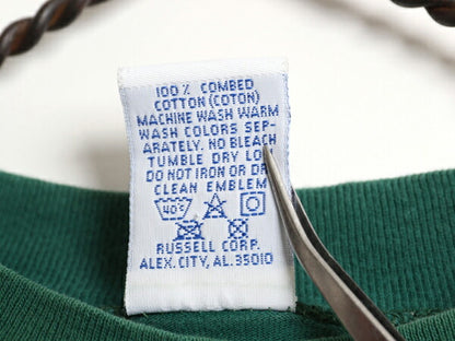 90s USA製 ラッセル モックネック 無地 長袖 Tシャツ 古着 メンズ L オールド ロンT ブランク ヘビーウェイト ロングスリーブ カットソー