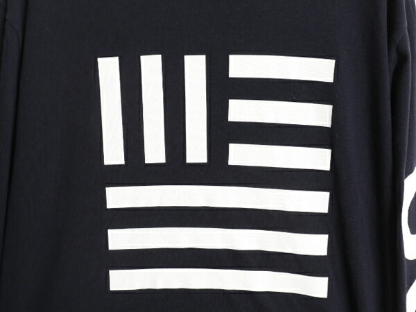 ノースフェイス 3面 プリント 長袖 Tシャツ メンズ L アウトドア ロンT 星条旗 USA ロングスリーブ クルーネック 袖プリント カットソー 紺