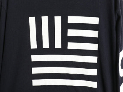 ノースフェイス 3面 プリント 長袖 Tシャツ メンズ L アウトドア ロンT 星条旗 USA ロングスリーブ クルーネック 袖プリント カットソー 紺