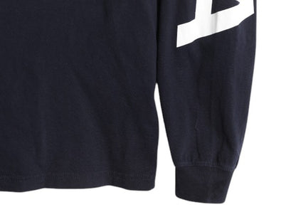 ノースフェイス 3面 プリント 長袖 Tシャツ メンズ L アウトドア ロンT 星条旗 USA ロングスリーブ クルーネック 袖プリント カットソー 紺