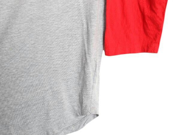 ノースフェイス ロゴ プリント ベースボール Tシャツ メンズ M 古着 The North face 7分丈 ラグラン ロンT ロゴT 長袖Tシャツ ツートン 前V