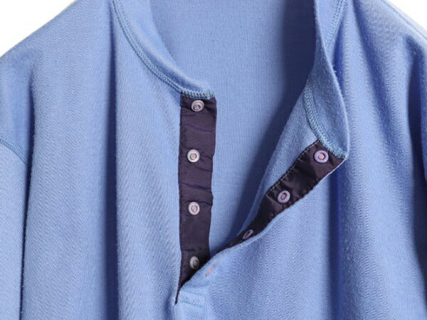 90s USA製 パタゴニア ヘンリーネック キャプリーン メンズ M 92年製 オールド 長袖 Tシャツ インナー アンダーシャツ ストレッチ ロンT 青