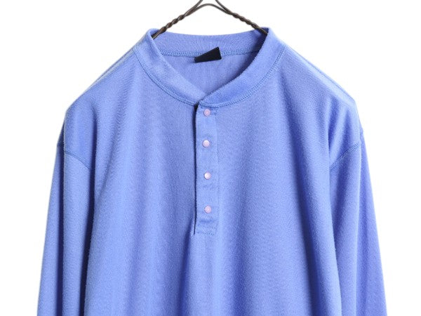 90s USA製 パタゴニア ヘンリーネック キャプリーン メンズ M 92年製 オールド 長袖 Tシャツ インナー アンダーシャツ ストレッチ ロンT 青